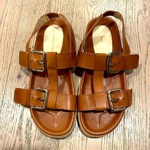 Brown buckle sandals